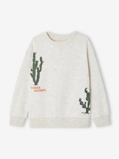 Jongens-Trui, vest, sweater-Jongenssweater met cactusmotief