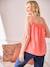 Top fines bretelles grossesse gaze de coton corail - vertbaudet enfant 