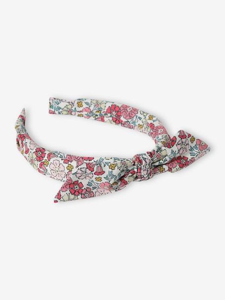 Fille-Accessoires-Elastiques, barrettes et bandeau-Serre-tête imprimé petites fleurs avec noeud