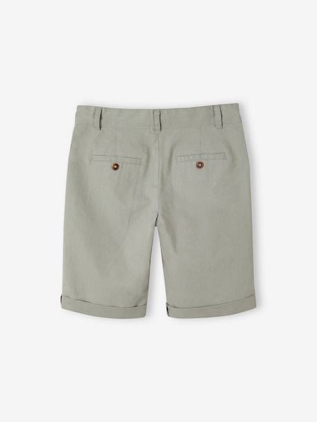 Bermuda garçon cérémonie en coton/lin beige+beige clair+bleu+marine foncé+vert sauge - vertbaudet enfant 