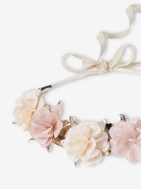 Couronne de fleurs nude et dorée fille écru - vertbaudet enfant 