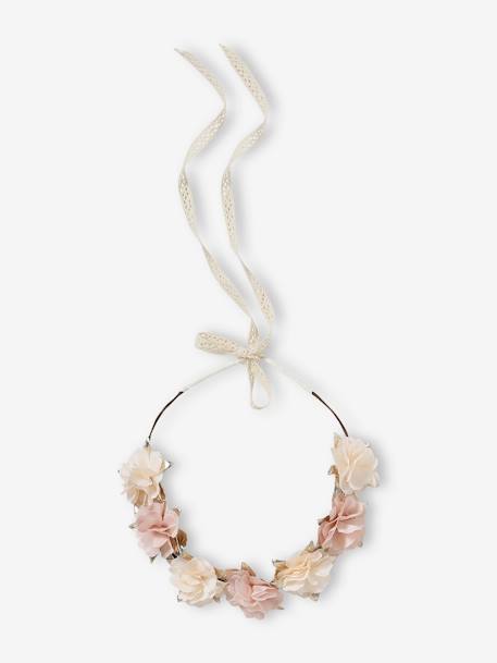 Couronne de fleurs nude et dorée fille écru - vertbaudet enfant 