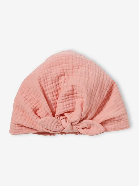 Bébé-Chapeau façon foulard noué uni bébé fille