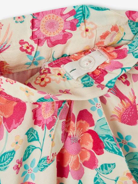 Wijde meisjesbroek met bloemenprint meerkleurig+smaragdgroen - vertbaudet enfant 