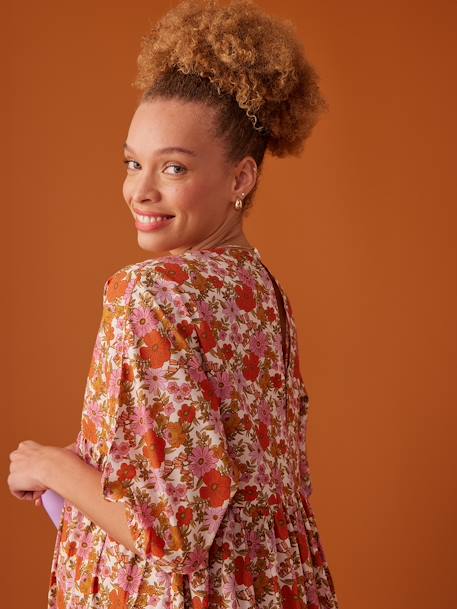 Lange zwangerschapsjurk bohemian-spirit ENVIE DE FRAISE ecru - vertbaudet enfant 