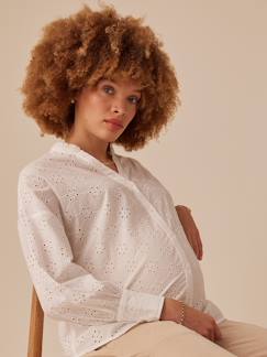 Vêtements de grossesse-Chemisier, tunique-Chemise grossesse en broderie anglaise