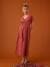 Lange zwangerschapsjurk van katoengaas ENVIE DE FRAISE terracotta - vertbaudet enfant 