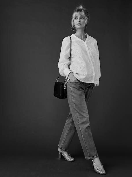 Jean de grossesse droit bandeau Seamless denim bleached+denim brut+stone - vertbaudet enfant 