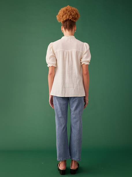 Blouse grossesse en gaze de coton écru - vertbaudet enfant 