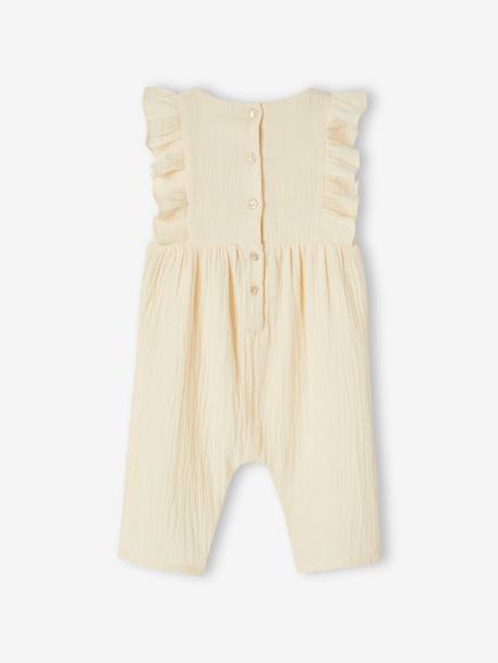 Combinaison bébé en gaze de coton écru - vertbaudet enfant 