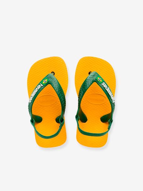 Teenslippers voor baby Brasil Logo II HAVAIANAS geel - vertbaudet enfant 