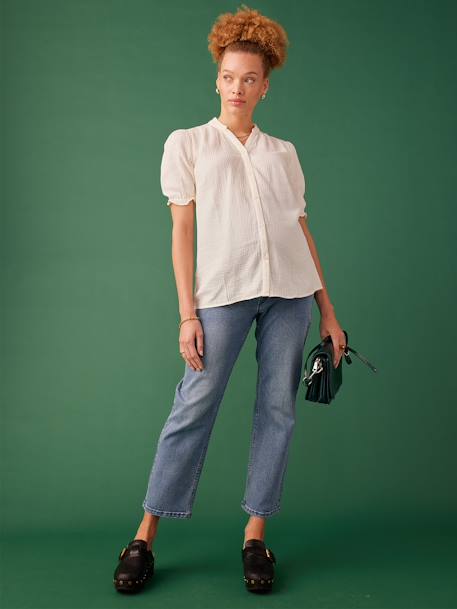 Blouse grossesse en gaze de coton écru - vertbaudet enfant 