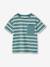 Tee-shirt garçon rayé personnalisable ocre+vert d'eau - vertbaudet enfant 