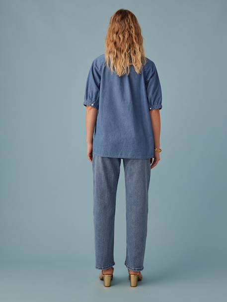 Blouse grossesse en denim léger manches courtes double stone - vertbaudet enfant 