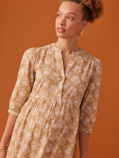 Robe longue boutonnée esprit bohème jaune - vertbaudet enfant 