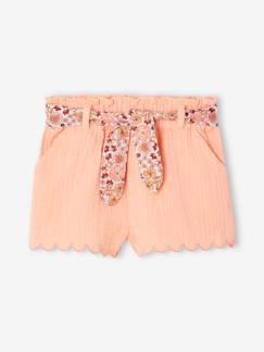 Bébé-Short-Short bébé fille en gaze de coton ceinture imprimée