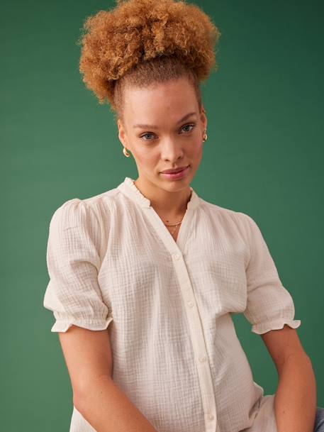 Blouse grossesse en gaze de coton écru - vertbaudet enfant 