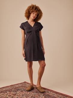 Vêtements de grossesse-Robe-Robe grossesse satinée effet noué