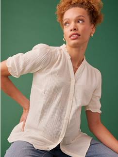 Zwangerschapskleding-Overhemd, tuniek-Zwangerschapsblouse van katoengaas ENVIE DE FRAISE