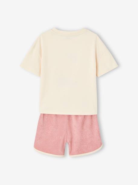Flower Power-T-shirt meisje lila (poederkleur) - vertbaudet enfant 