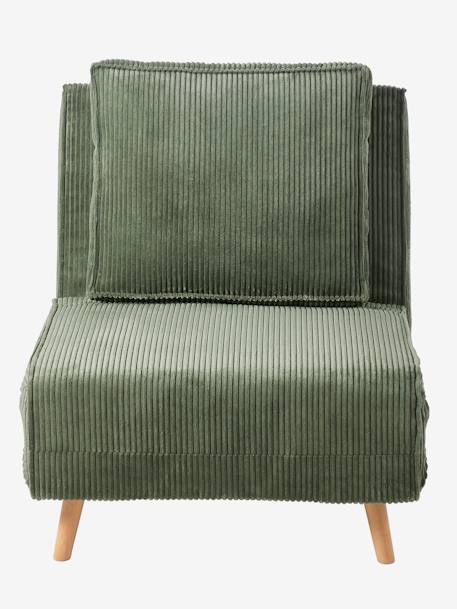 Banquette convertible 1 place velours côtelé rose nude+vert - vertbaudet enfant 