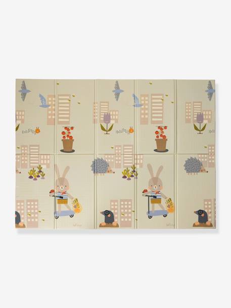 Tapis Mousse - BEIGE CLAIR UNI AVEC DECOR+GRIS CLAIR UNI AVEC DECOR - vertbaudet enfant 