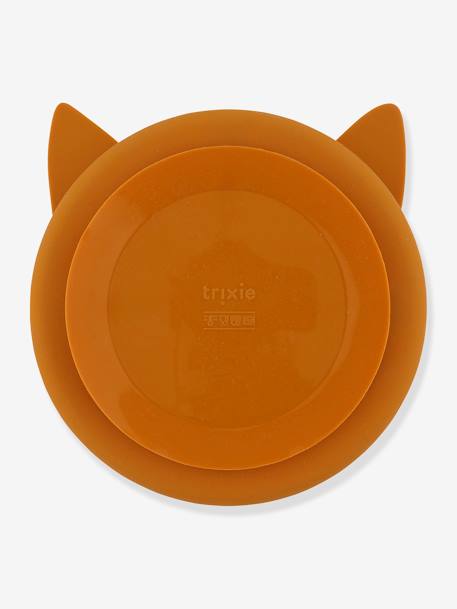 Assiette en silicone avec compartiments TRIXIE Animal jaune+orange+rose nude+vert - vertbaudet enfant 