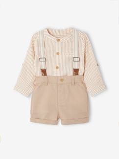Baby-Feestelijk babysetje: blouse + short + bretels
