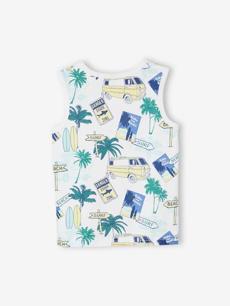 Débardeur motifs surf garçon blanc imprimé+vert - vertbaudet enfant 