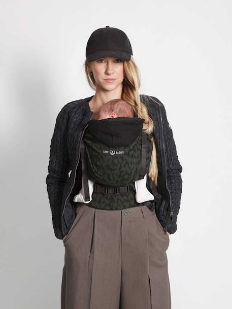 Porte-bébé physiologique HoodieCarrier 2 gris+noir imprimé - vertbaudet enfant 