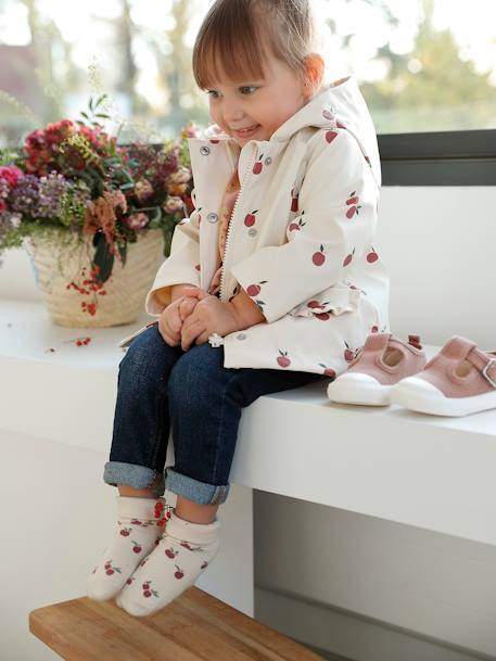 Set van 3 paar 'kersen' sokjes voor babymeisje oudroze - vertbaudet enfant 
