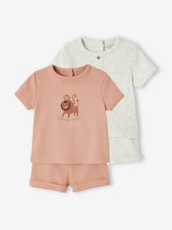 Set van 2 pyjamashorts honingraat geboorte  - vertbaudet enfant