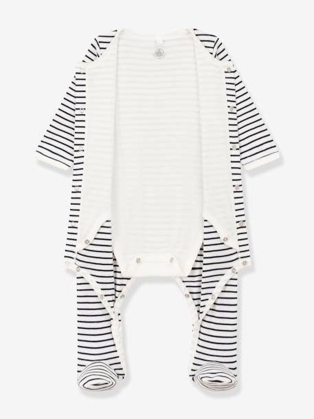 Bodypyjama à rayures en coton bébé PETIT BATEAU marine - vertbaudet enfant 