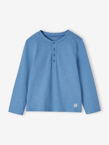 Personaliseerbare slub knit pyjama voor jongens jeansblauw - vertbaudet enfant 