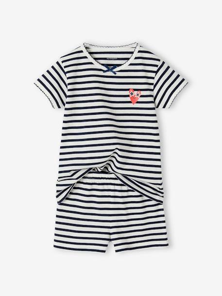 Set van 2 gestreepte pyjashorts voor meisjes marineblauw - vertbaudet enfant 