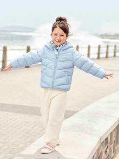 Meisje-Mantel, jas-Gewatteerde jas-Lichtgewicht donsjas met capuchon voor meisjes