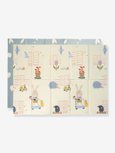 Tapis Mousse - BEIGE CLAIR UNI AVEC DECOR+GRIS CLAIR UNI AVEC DECOR - vertbaudet enfant 