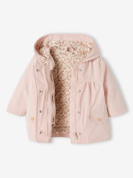Parka 3 en 1 bébé avec veste matelassée amovible rose poudré - vertbaudet enfant 