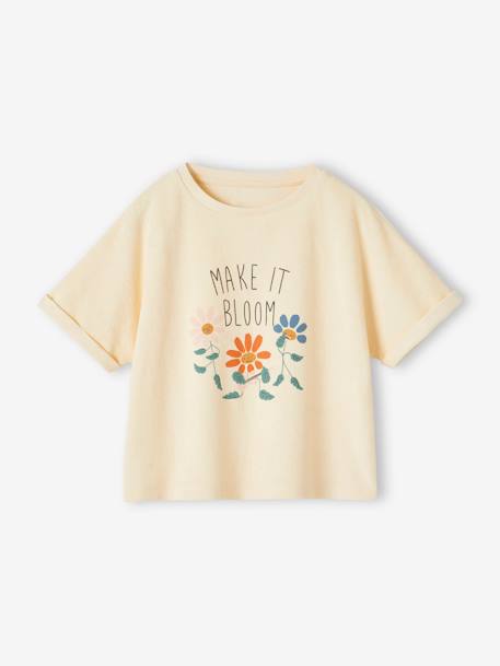 T-shirt in badstof voor meisjes vanille - vertbaudet enfant 