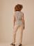 Pantalon grossesse en gaze de coton style paperbag sable+vieux rose - vertbaudet enfant 