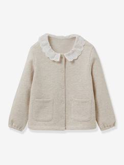Meisje-Trui, vest, sweater-Trui-Fleece cardigan voor meisjes - biokatoen CYRILLUS