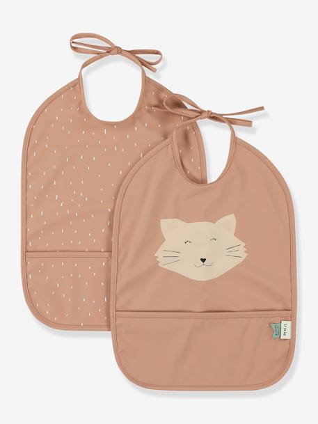 Lot de 2 bavoirs imperméables orange+rose nude+vert - vertbaudet enfant 