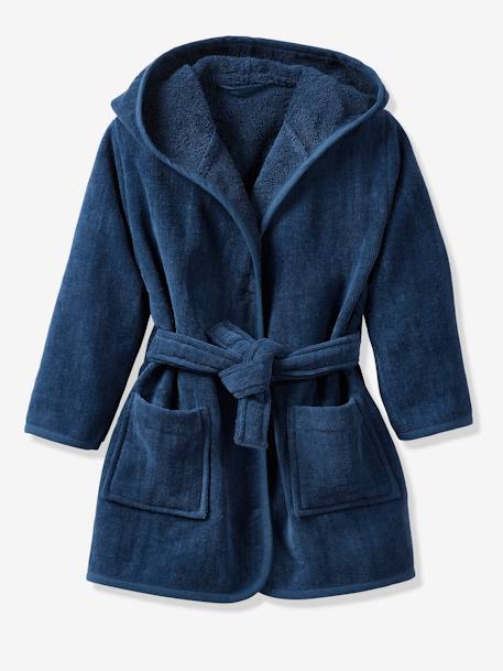 Peignoir de bain enfant uni avec coton recyclé, personnalisable bois de rose+marine+menthe - vertbaudet enfant 