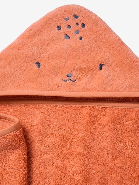 Cape de bain / Serviette à capuche Bébé et Enfant, avec coton recyclé pêche+sable+vert - vertbaudet enfant 
