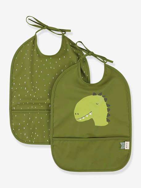 Lot de 2 bavoirs imperméables orange+rose nude+vert - vertbaudet enfant 