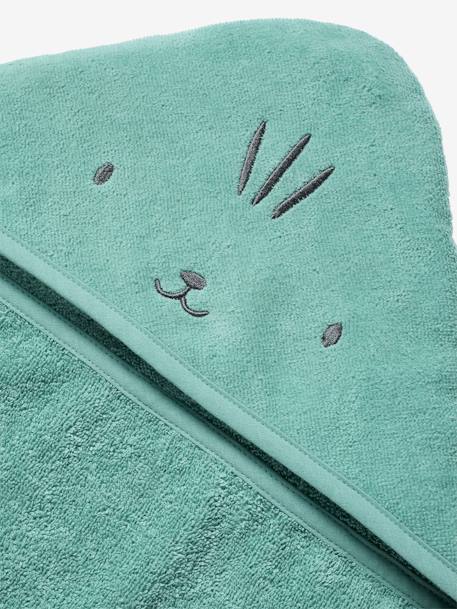 Cape de bain / Serviette à capuche Bébé et Enfant, avec coton recyclé pêche+sable+vert - vertbaudet enfant 