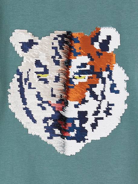 Tee-shirt garçon motif à sequins réversibles blanc+bleu nuit+bleu océan+écru+vert d'eau - vertbaudet enfant 