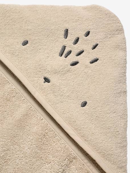 Cape de bain / Serviette à capuche Bébé et Enfant, avec coton recyclé pêche+sable+vert - vertbaudet enfant 