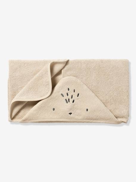 Cape de bain / Serviette à capuche Bébé et Enfant, avec coton recyclé pêche+sable+vert - vertbaudet enfant 