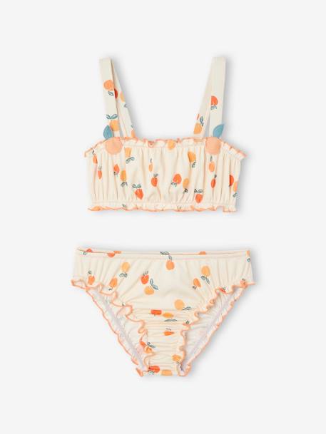 Maillot de bain 2 pièces pêches fille écru - vertbaudet enfant 